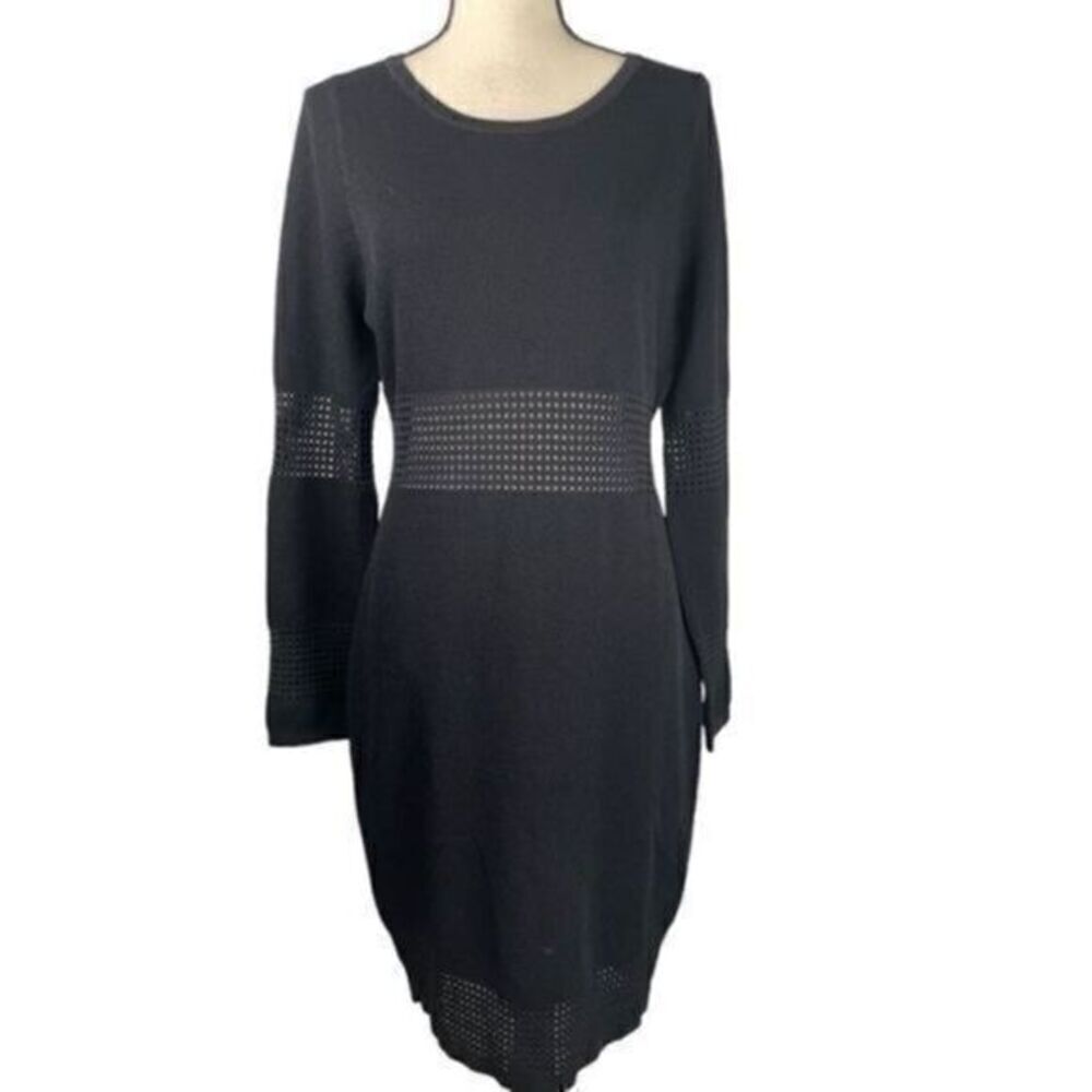 Max Studio Black Sweater Dress Large Lightweight NWT
